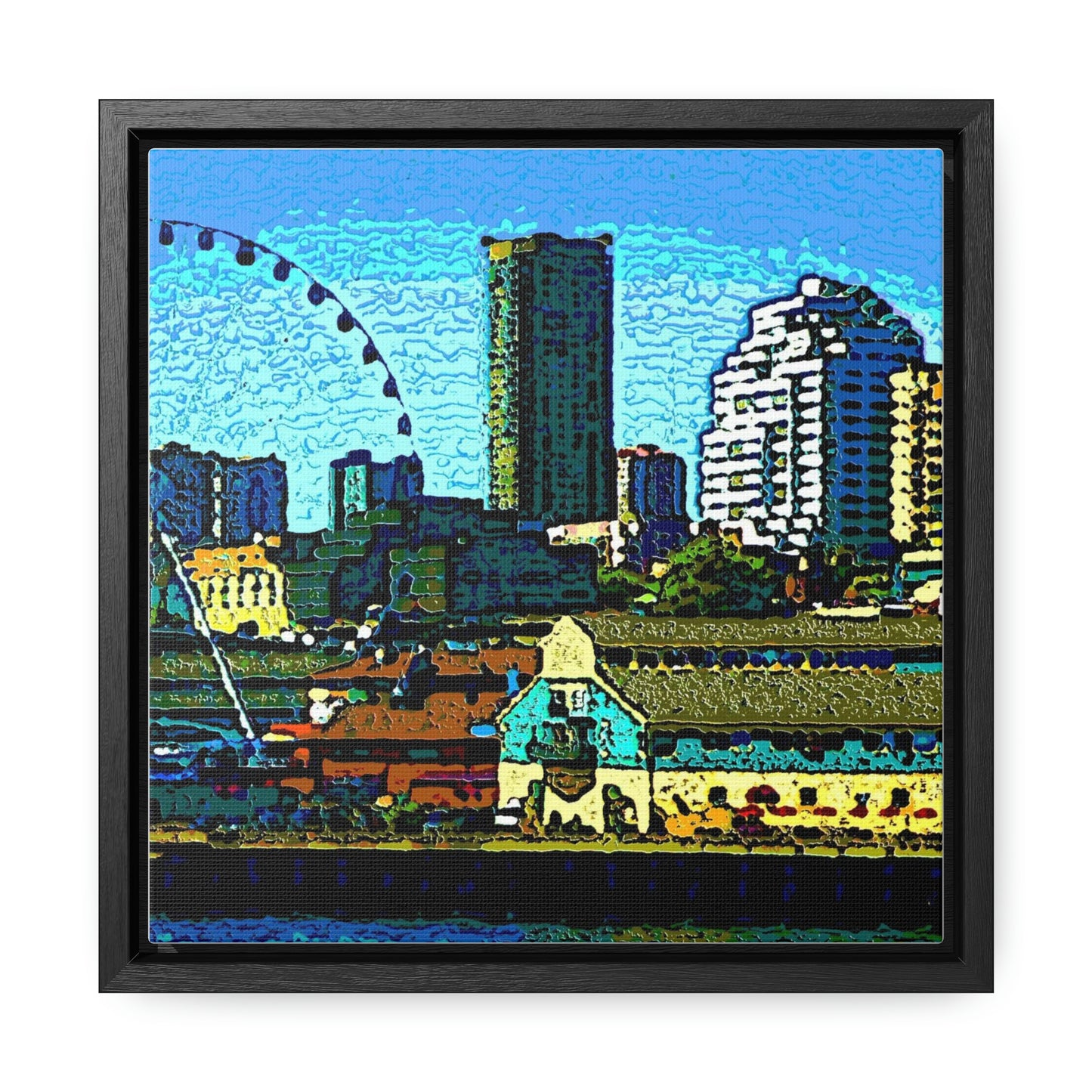 Gallery Canvas Wraps, Square Frame ... That Classic Wheel ... 'Seattle's Wheel' ... & An Old Classic Waterside Vendors ...  'Family Archives' ... Original Works ...