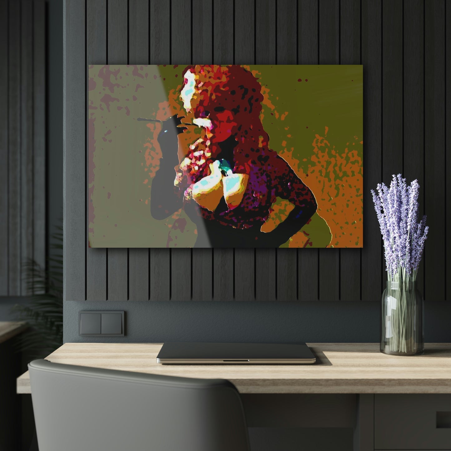 Acrylic Prints (French Cleat Hanging) ...  A Colleague Overseas ... 'Enjoying A Fag' ... Original Works ... "April Fools 2023" ... Hot-Tranny-Smoke ...