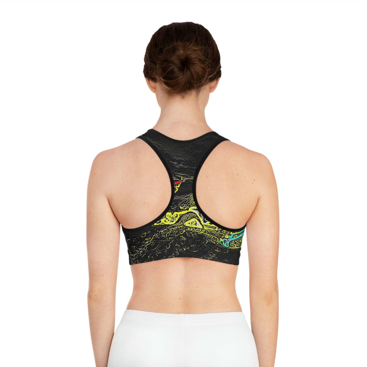 Sports Bra (AOP) ... "Snow Vehicle In Snow Storm At-Rest" ... Circa 12Mar23 ... Central Idaho ... 18-Hours Rendering Time: Original Works ...