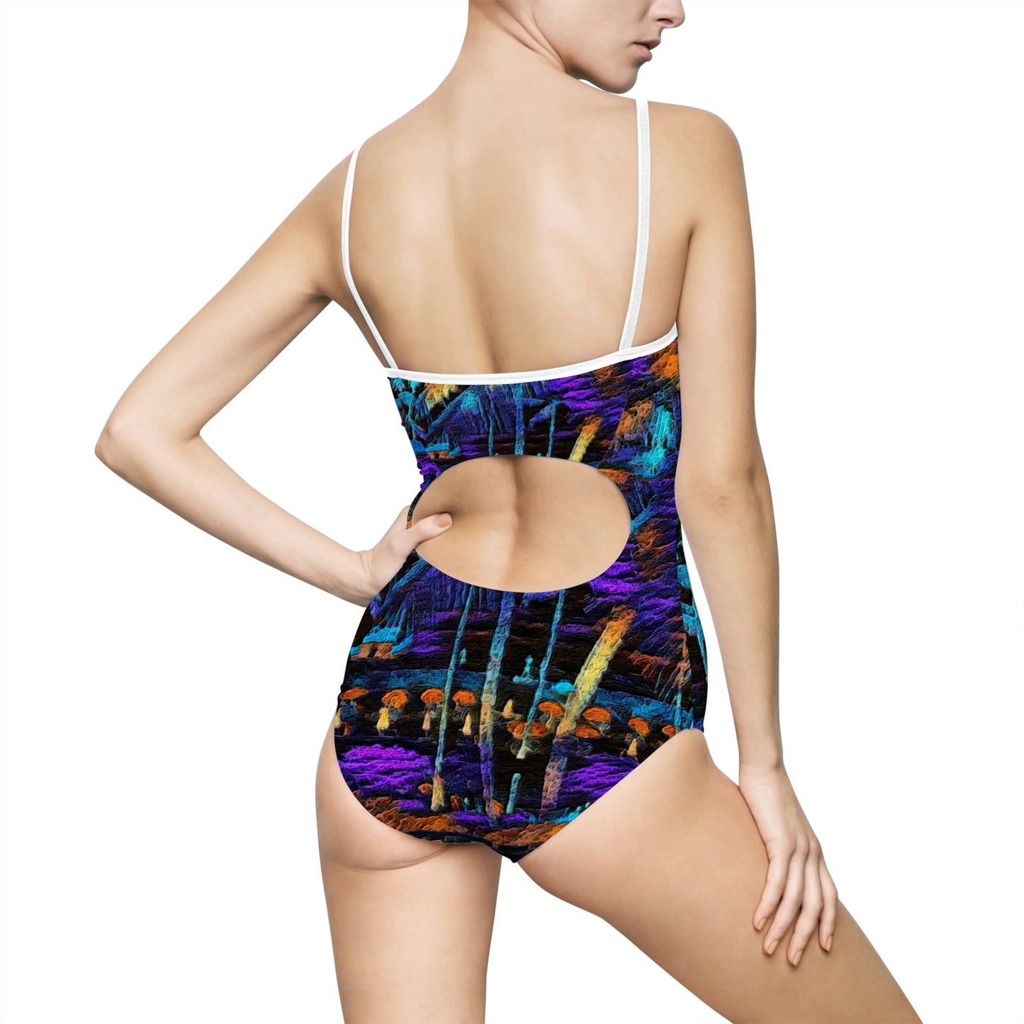 Women's One-piece Swimsuit (AOP) ... "The Royal Hawai'ian: Waikiki Beach_Beach" ... Honolulu, HI ... October 2014 (Halloween) ... Original Works ...