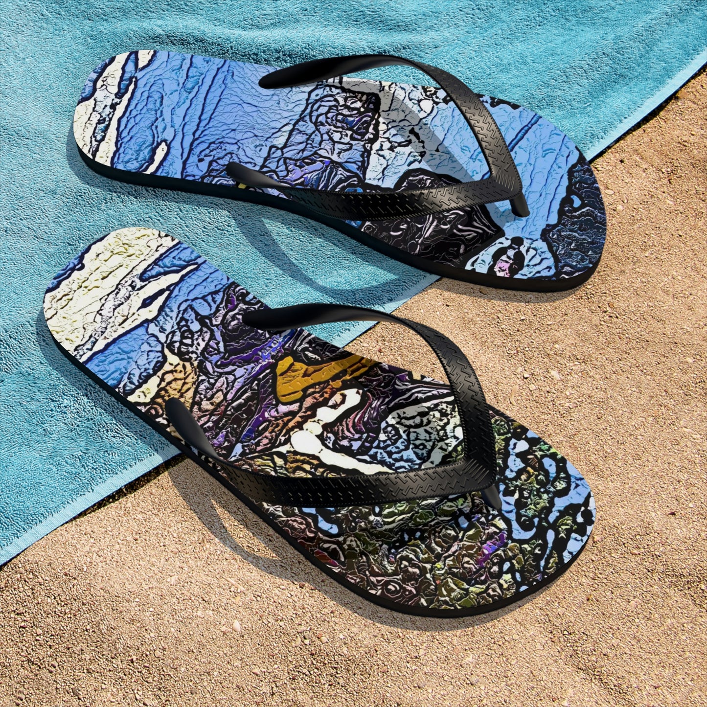 Unisex Flip-Flops ... Blasting Through-The-Powder ... 'Central Idaho Mounains ... ' 2Dec22 ...