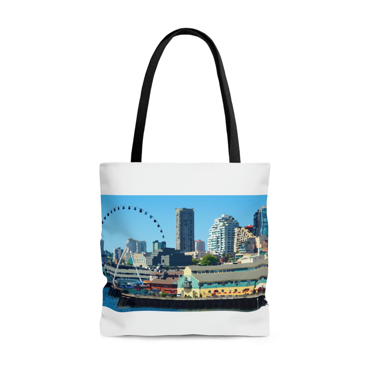 AOP Tote Bag ... That Classic Wheel ... 'Seattle's Wheel' ... & Old Classic Waterside Vendors ...  'Family Archives' ... Original Works ...