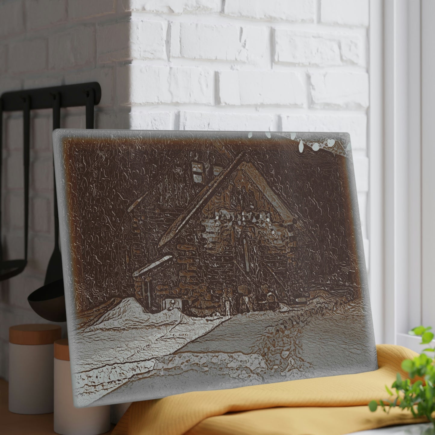 Glass Cutting Board ..."A Stormy Thanksgiving Celebration In-The-Mountains"