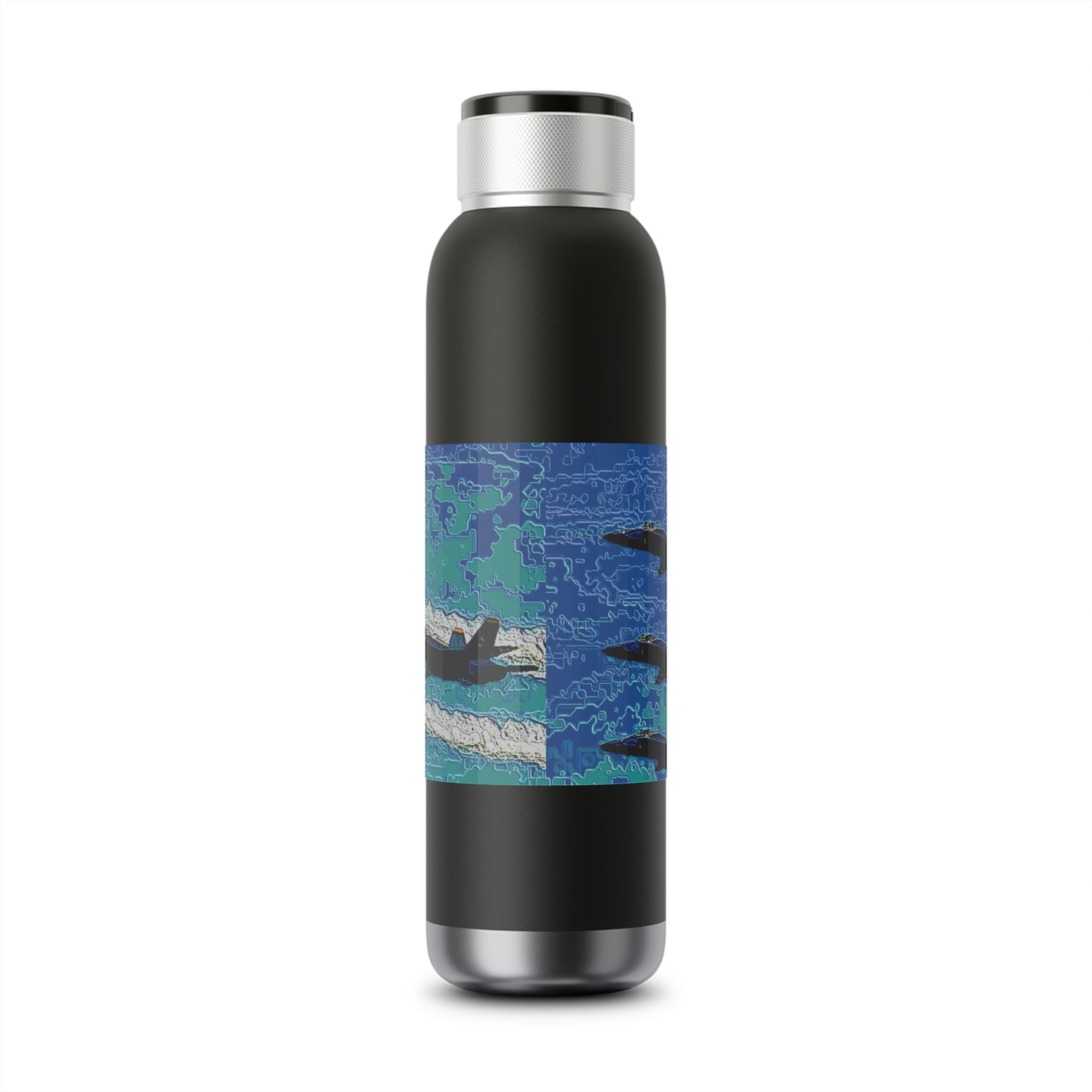Soundwave Copper Vacuum Audio Bottle 22oz ... Seattle Seafair ..."Blue Angels Run Over Lake Washington" ... Circa Mid 1980's ... Dr FJ Holt ... Original Works ...