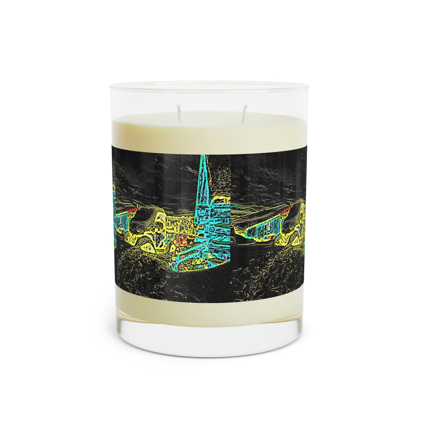 Scented Candle - Full Glass, 11oz ... "Snow Vehicle In Snow Storm At-Rest" ... Circa 12Mar23 ... Central Idaho ... 18-Hours Rendering Time: Original Works ...