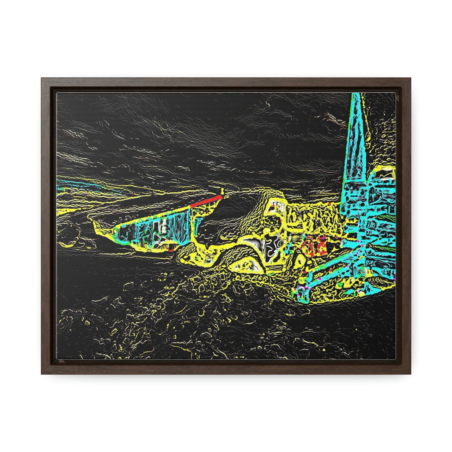 Gallery Canvas Wraps, Horizontal Frame ... "Snow Vehicle In Snow Storm At-Rest" ... Circa 12Mar23 ... Central Idaho ... 18-Hours Rendering Time: Original Works ...