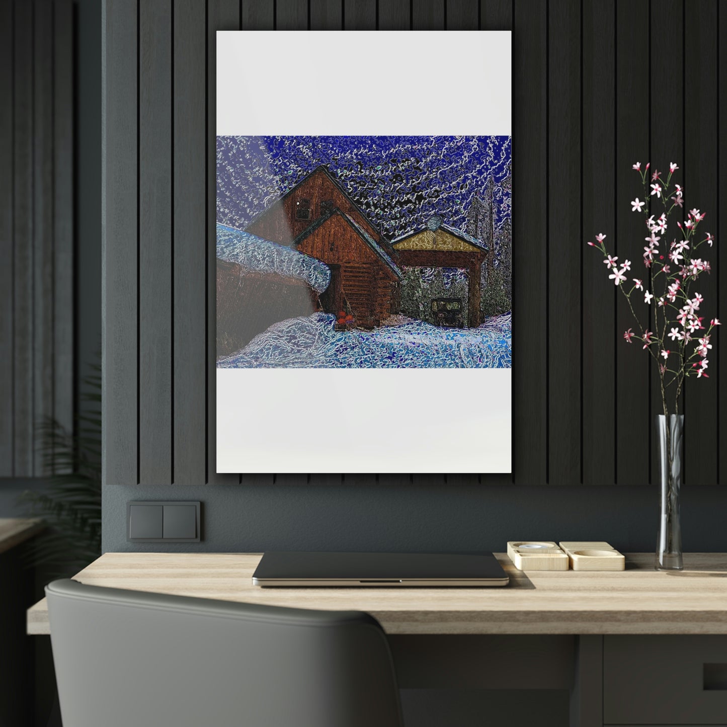 Acrylic Prints ... Van Gogh-Ian 'Inspired' Mountain Winter Paradise ... November 2022 ... Rhett Creek, Idaho ... Original Works ...