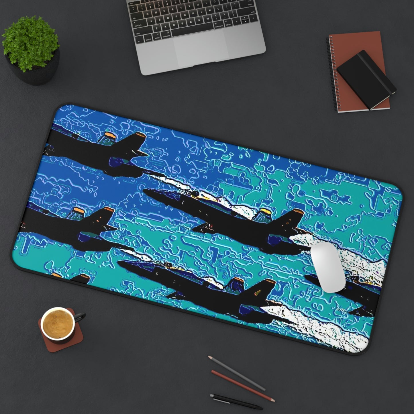 Desk Mat ...  Seattle Seafair ..."Blue Angels Run Over Lake Washington" ... Circa Mid 1980's ... Dr FJ Holt ... Original Works ...