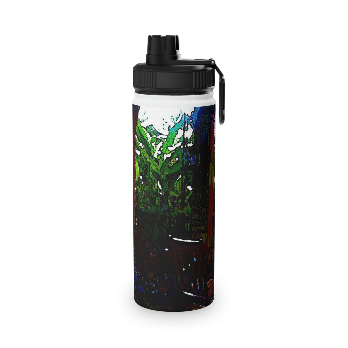 Stainless Steel Water Bottle, Sports Lid ... Lanai & Rocking Chairs At: 'The Pink Palace' ... The Royal Hawai'ian ... Honolulu, HI ... '27Oct2014' ... Original Works ...