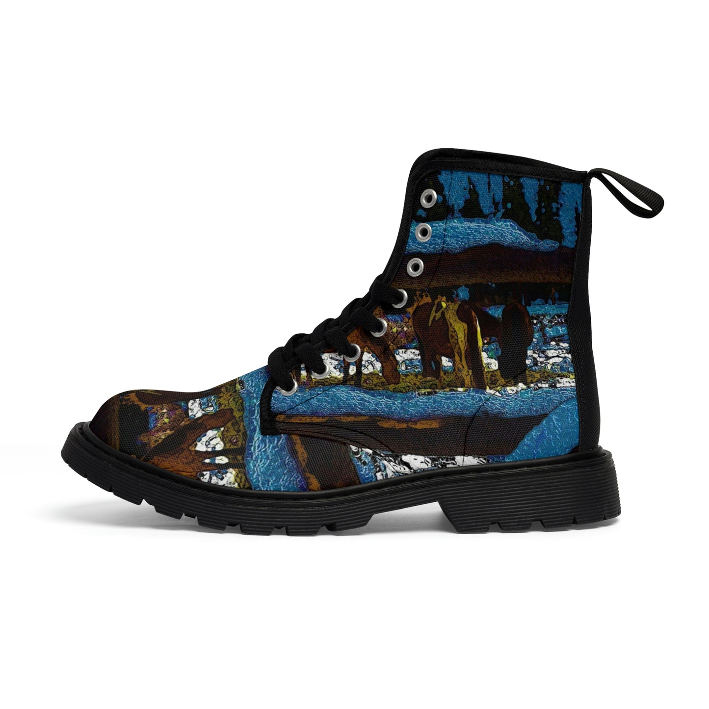 Women's Canvas Boots ...  A Horse ... A Saddle ...  Foraging Through The Snow ...  An_Asses 'Cry' ... Central Idaho, November 2022 ...  Original Works ..