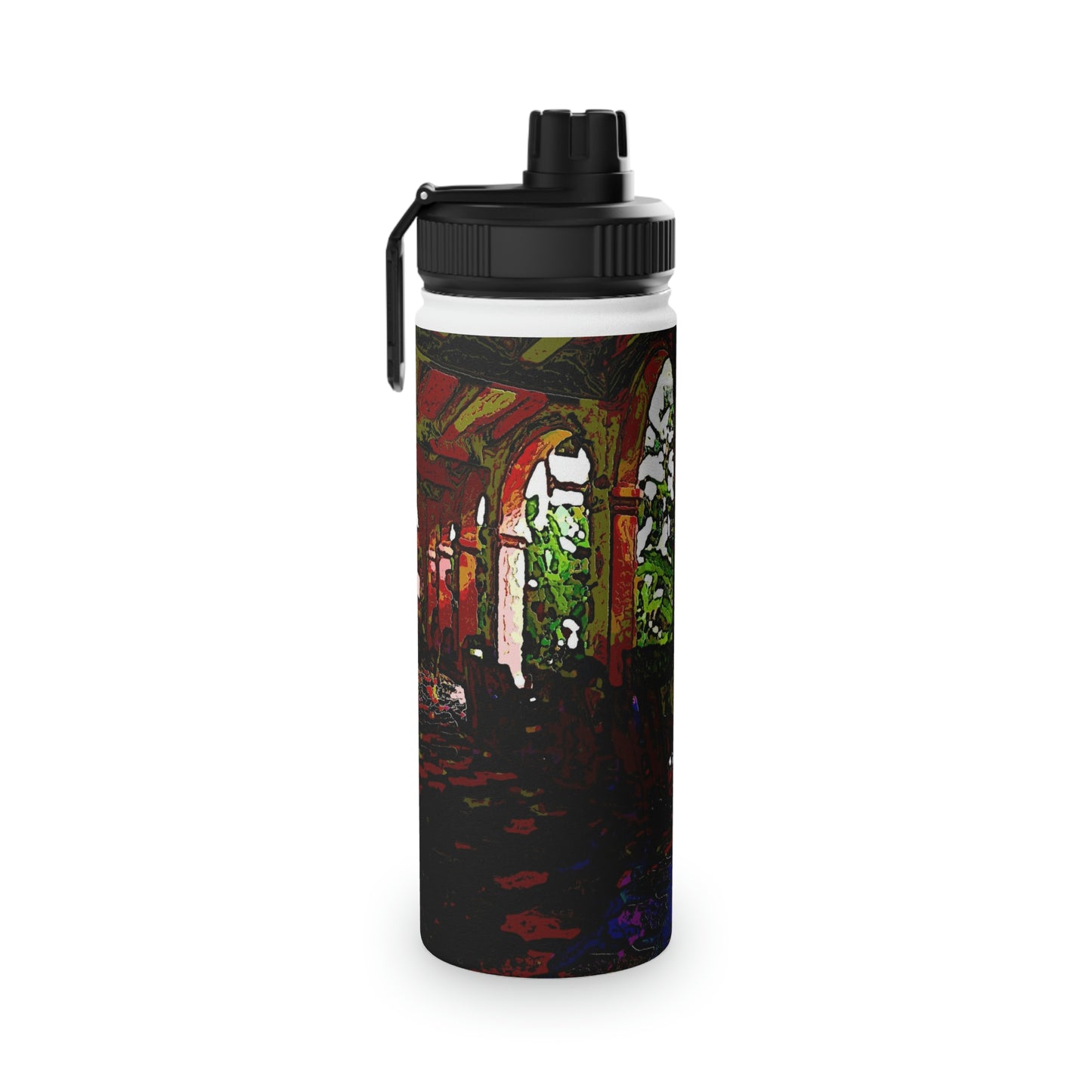 Stainless Steel Water Bottle, Sports Lid ... Lanai & Rocking Chairs At: 'The Pink Palace' ... The Royal Hawai'ian ... Honolulu, HI ... '27Oct2014' ... Original Works ...