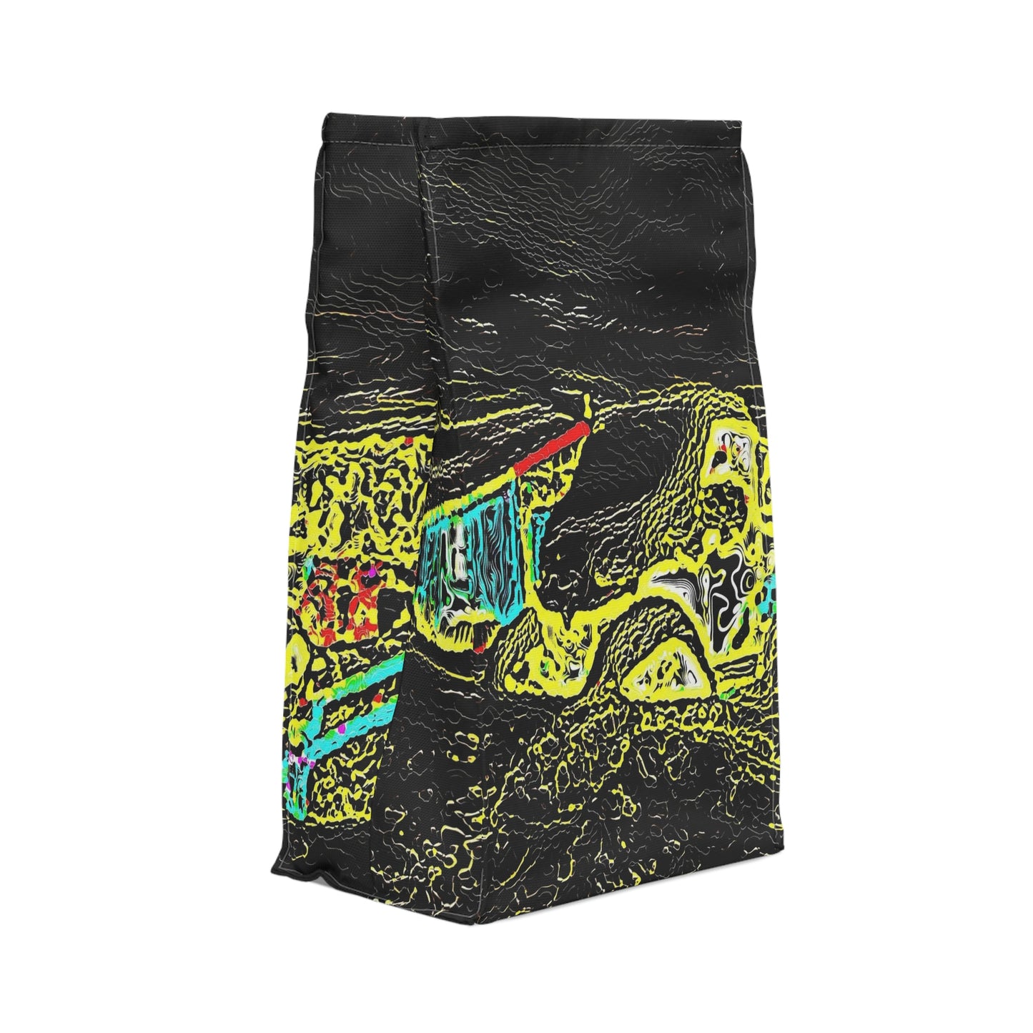 Polyester Lunch Bag ... "Snow Vehicle In Snow Storm At-Rest" ... Circa 12Mar23 ... Central Idaho ... 18-Hours Rendering Time: Original Works ...