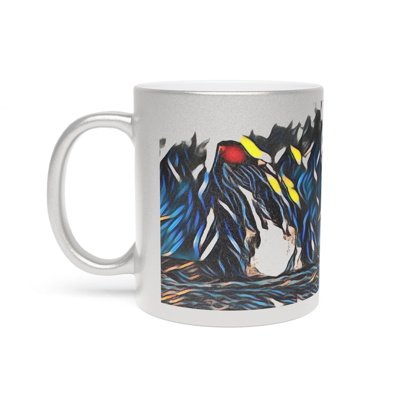 Metallic Mug (Silver\Gold) ... All-That-Color ... "Whale Breach With Style" ... KPH Photo ... Maui Humpback ... 21st Century ... Original Works ...