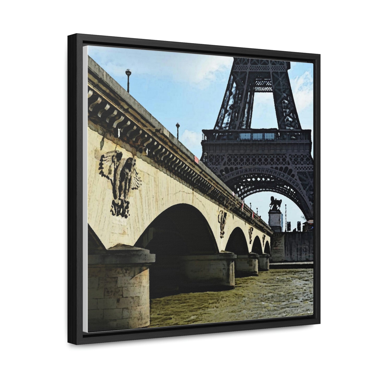 Gallery Canvas Wraps, Square Frame ...  Le Tour D'Eiffel ..."Along The Water" ... Barbara Joan Bonnell-Holt ... Le Voyage De Paris: 1972 ... Original Works ...
