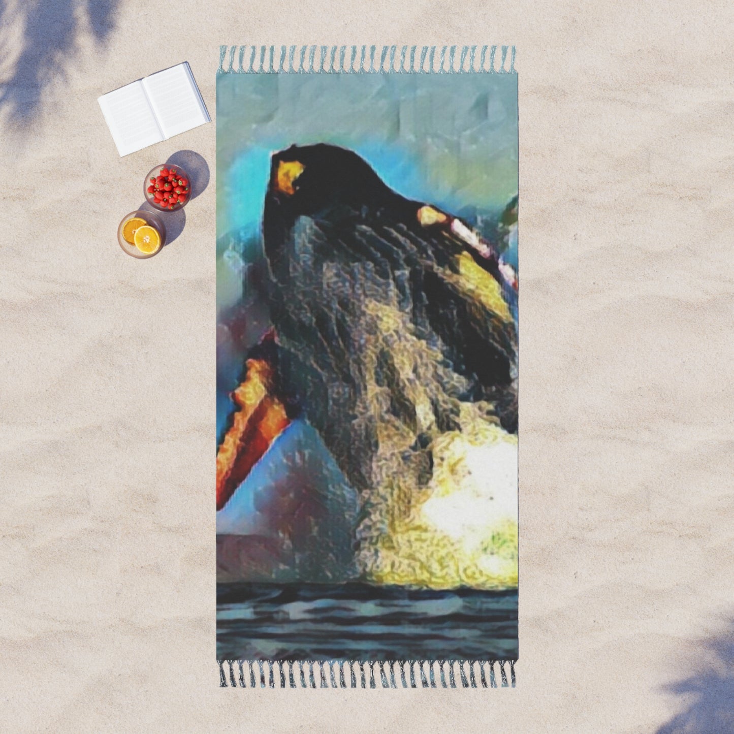 Boho Beach Cloth ... An Extraordinary Humpback Breach ... 'With Explosive Energy' ... Family Archives (KPH) ... Circa: 21st Century. Maui, HI ... Original Works ...