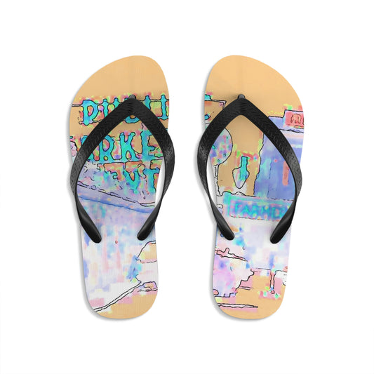 Unisex Flip-Flops .. Walk-In-Style: At The Market ... At The Beach ... Off Your Board ... In The Shower ... "Wherever & Everywhere ..." Wear-Em On Your Harley ..."