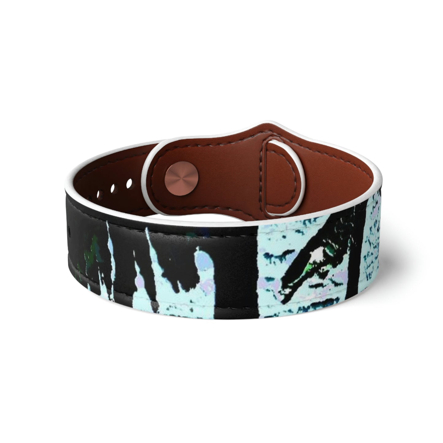 Faux Leather Wristband ...  "A Beautiful Beach Amongst The Palms" ... The Outrigger Waikiki, Honolulu, Oahu ... Original Works ...