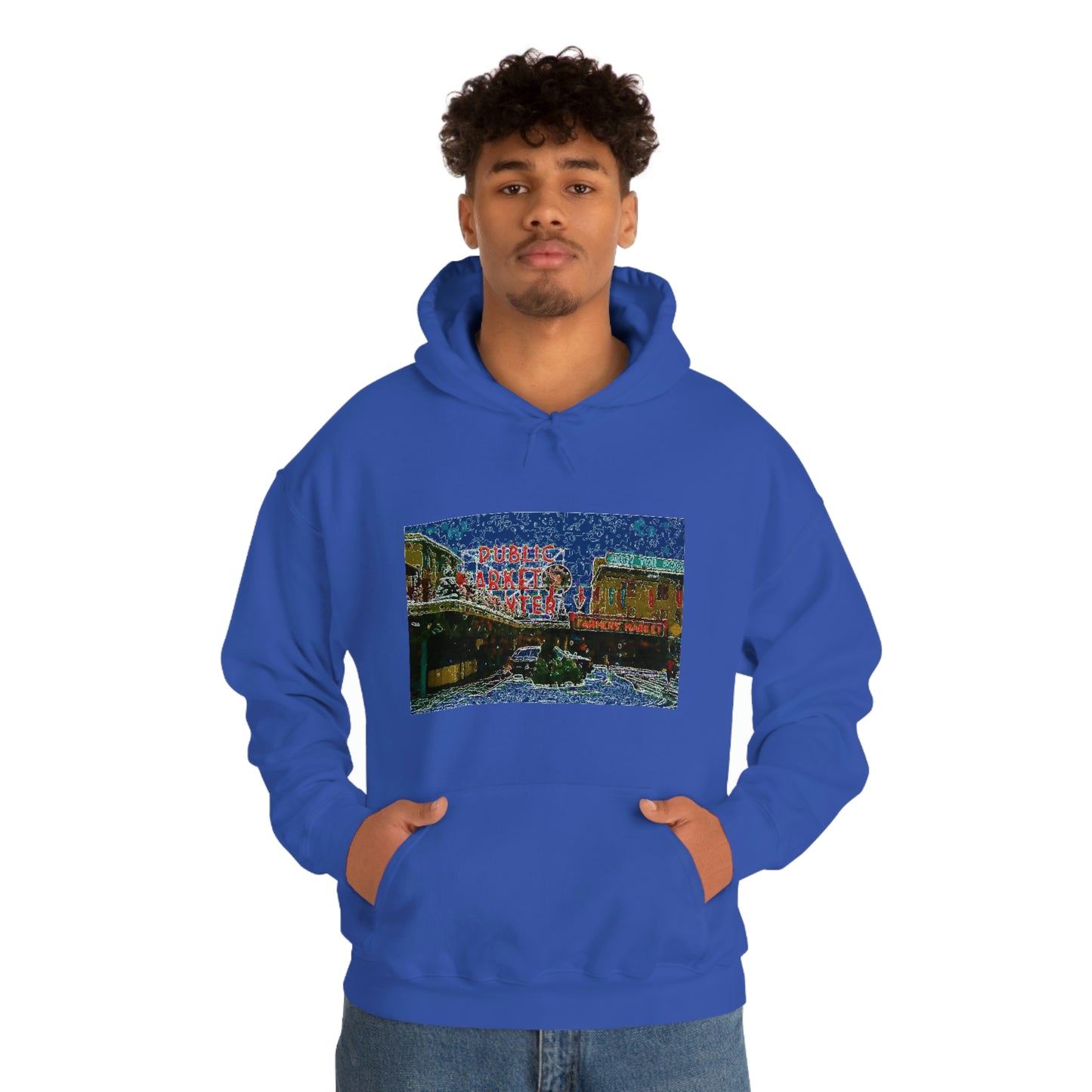 Unisex Heavy Blend™ Hooded Sweatshirt ... Pike Place Market: 'The Public Market', Seattle, Washington. Circa Fall 2013 ...