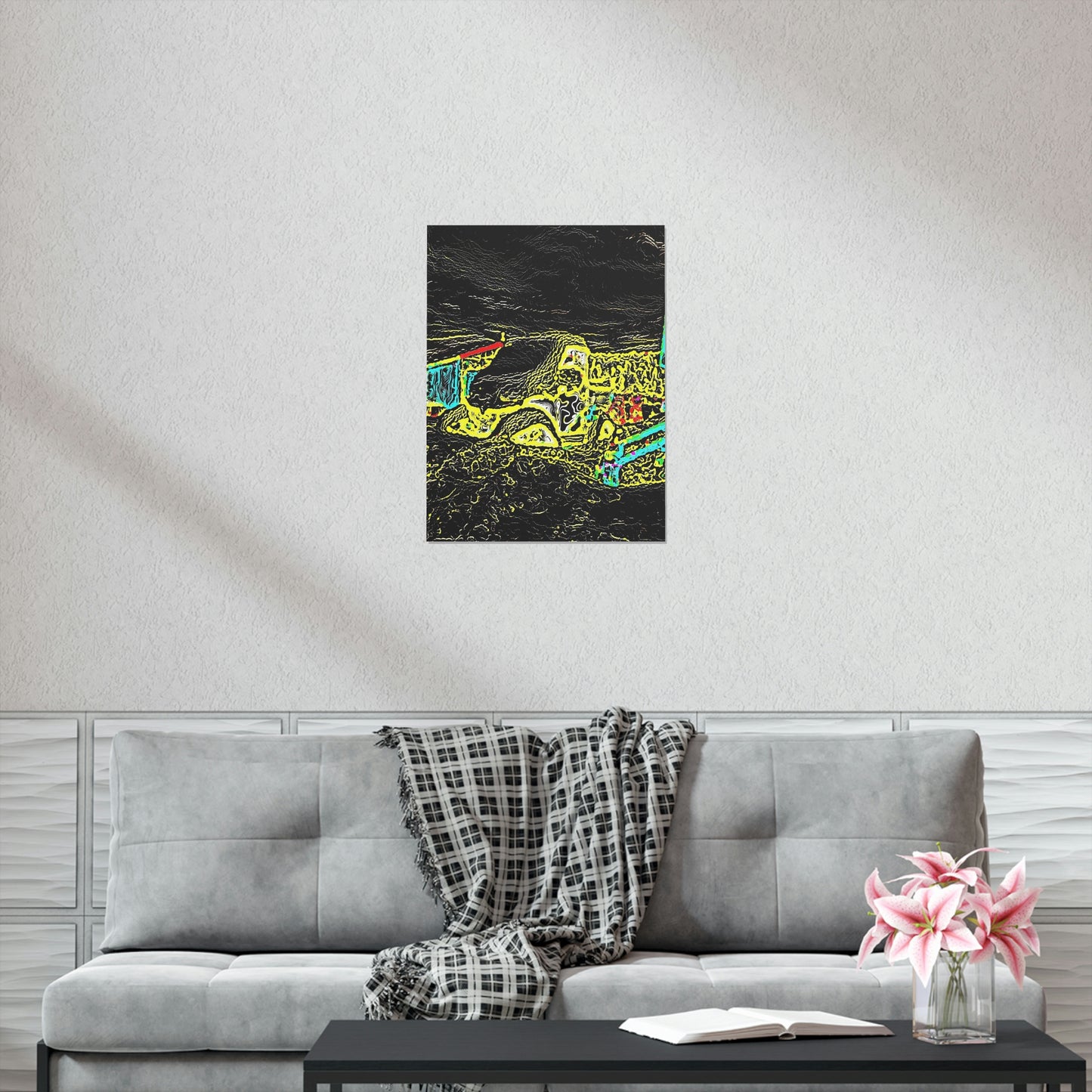 Premium Matte Vertical Posters ... "Snow Vehicle In Snow Storm At-Rest" ... Circa 12Mar23 ... Central Idaho ... 18-Hours Rendering Time: Original Works ...