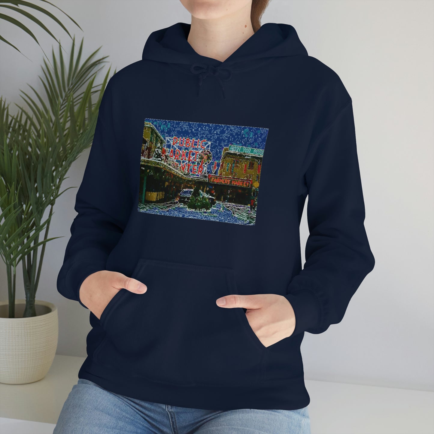 Unisex Heavy Blend™ Hooded Sweatshirt ... Pike Place Market: 'The Public Market', Seattle, Washington. Circa Fall 2013 ...
