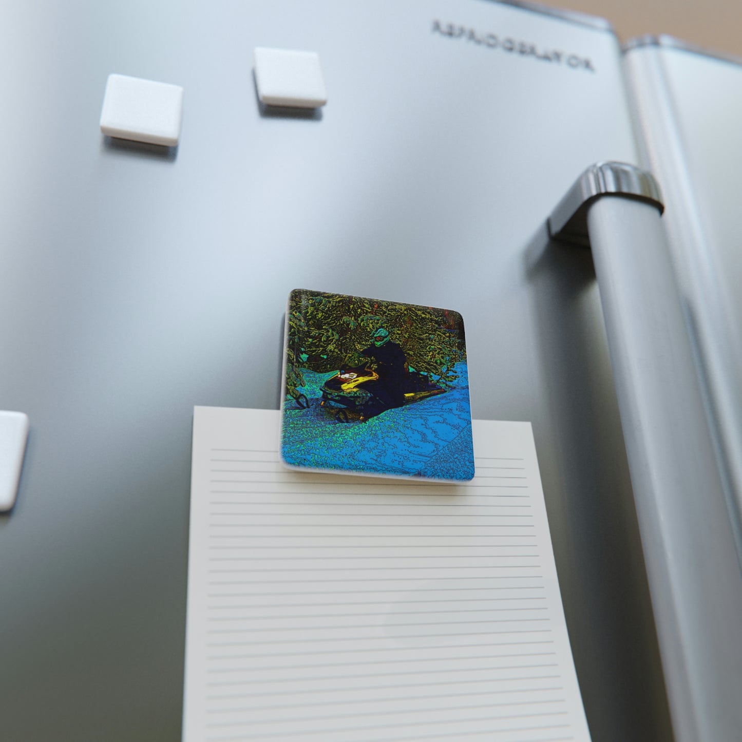 Porcelain Magnet, Square ... Yep ... "Another Day ... Riding Through The Wilderness ... " ... February 2023 ... Original Works ...