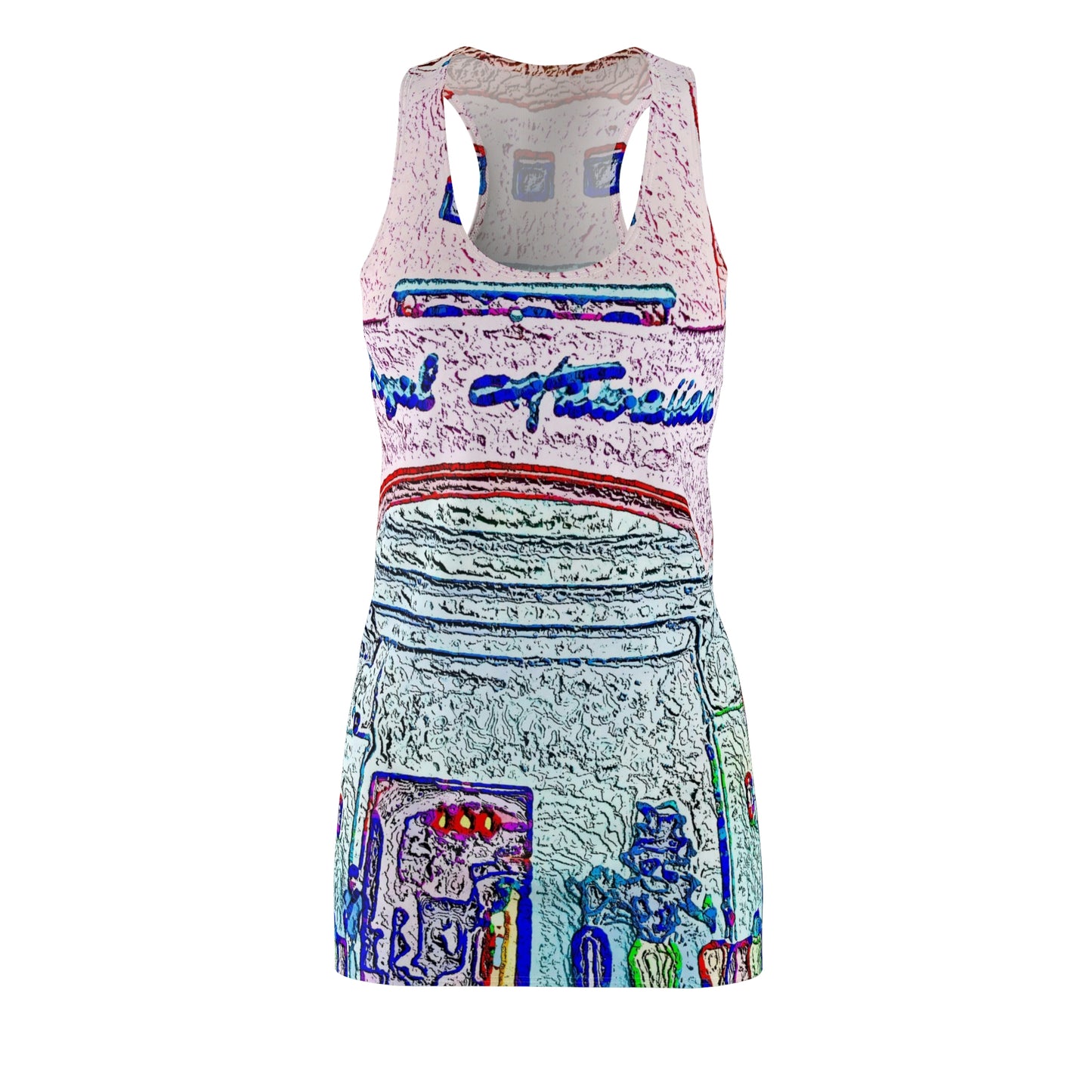 Women's Cut & Sew Racerback Dress ... "La Grande Entree" At: 'The Pink Palace' ... The Royal Hawai'ian ... Honolulu, HI ... '27Oct2014' ... Original Works ...
