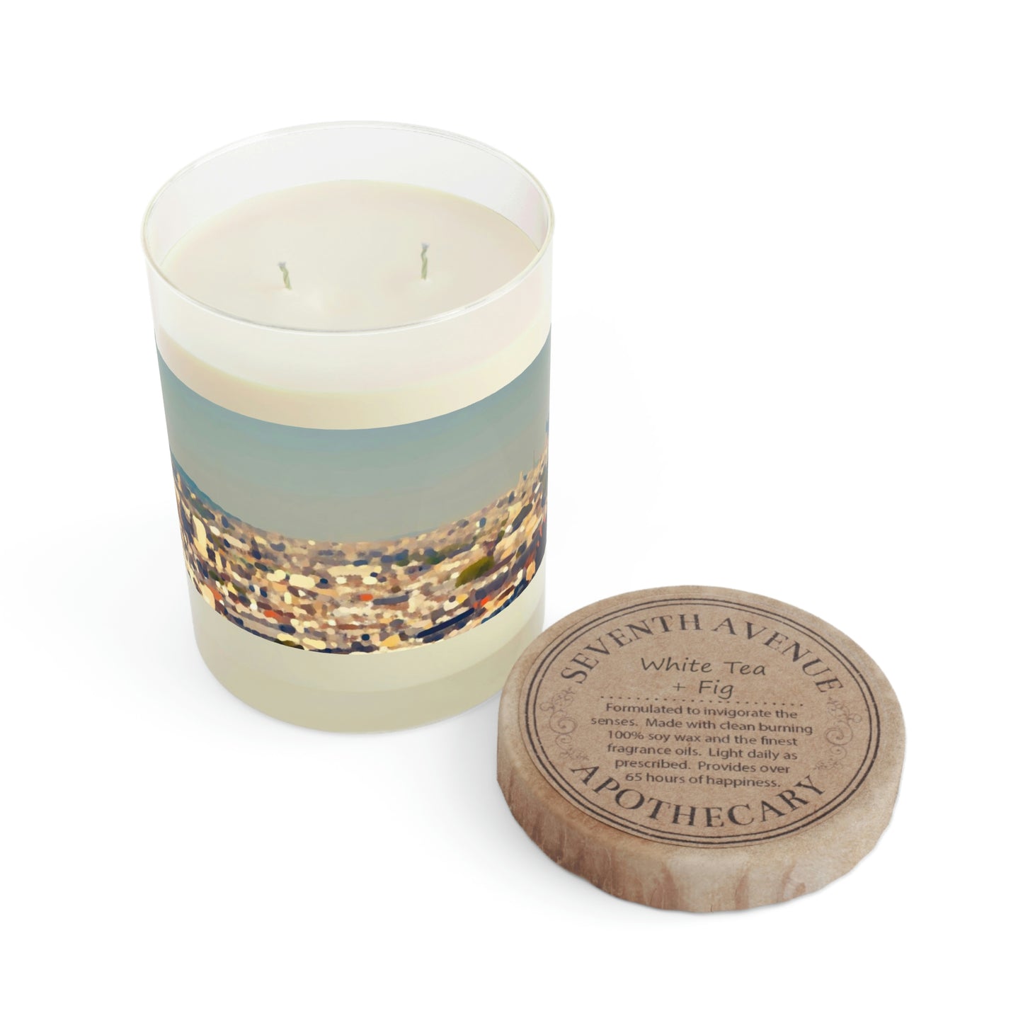 Scented Candle - Full Glass, 11oz ... Au Paris ... "Along The River Seine" ... Barbara Joan Bonnel-Holt: 1972 ... Original Works ...