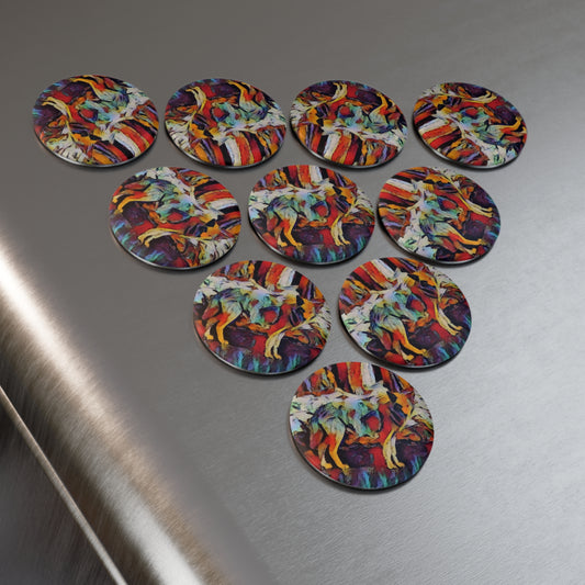 Button Magnet, Round (1 & 10 pcs) ... Coyote ... "Yosemite Valley: Circa May23 ... KPH Base Photo" ... Original Works ...