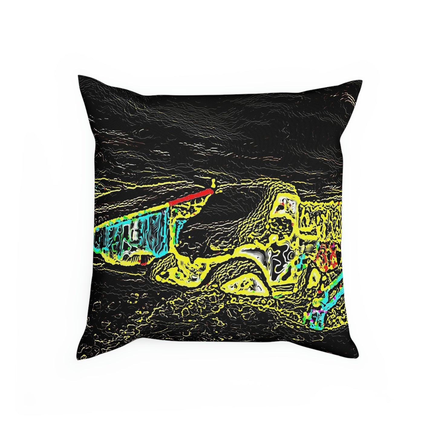 Cushion ...  "Snow Vehicle In Snow Storm At-Rest" ... Circa 12Mar23 ... Central Idaho ... 18-Hours Rendering Time: Original Works ...