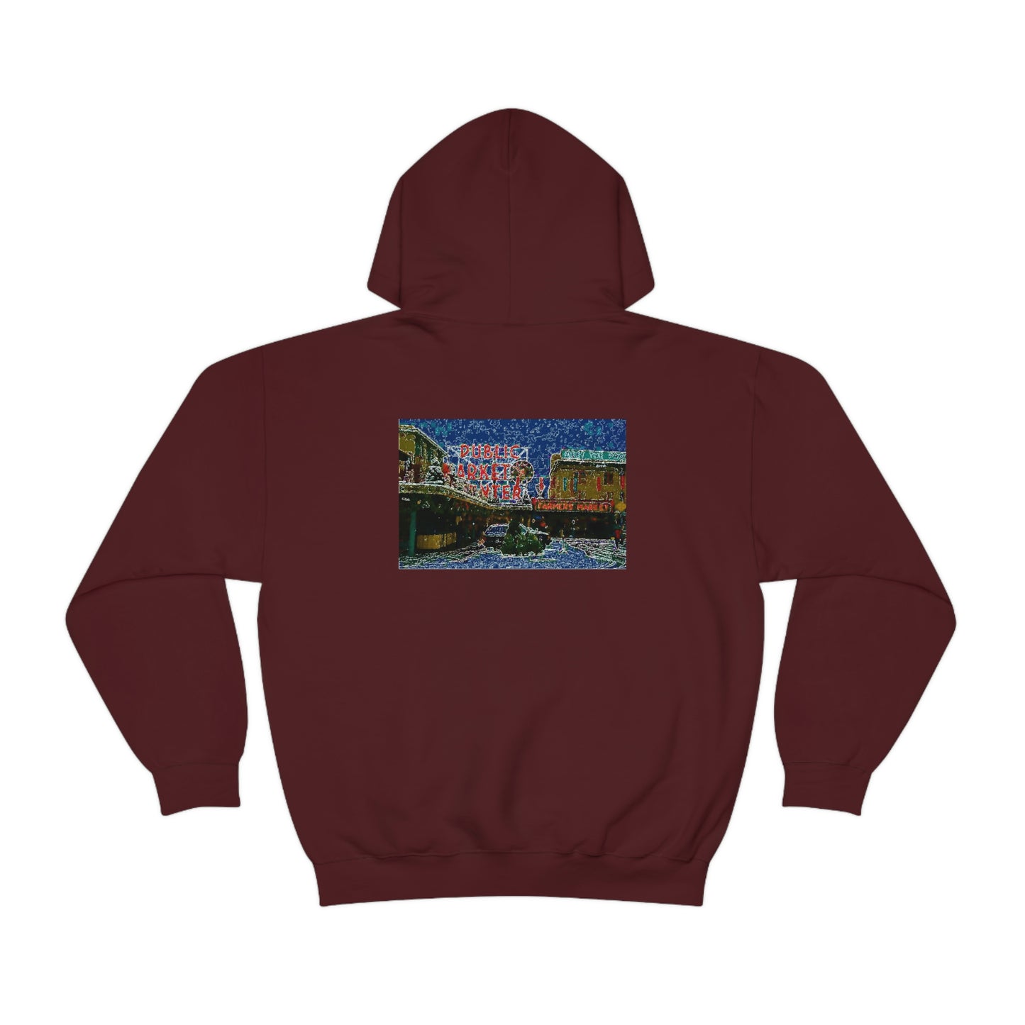 Unisex Heavy Blend™ Hooded Sweatshirt ... Pike Place Market: 'The Public Market', Seattle, Washington. Circa Fall 2013 ...
