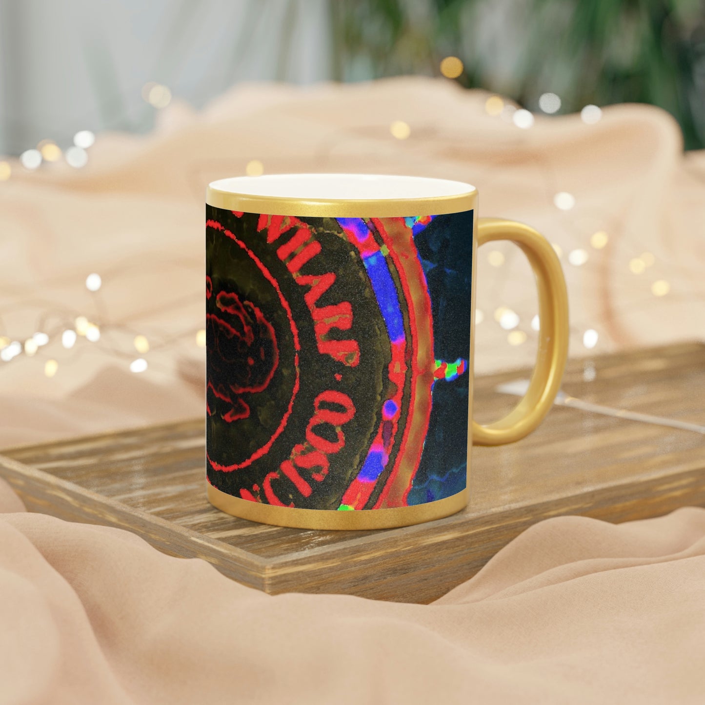 Metallic Mug (Silver\Gold) ... "No.9 Fishermen's Grotto - Fishermen's Wharf, SF, California" ... Family Archives: 1970's ... Original Works ...