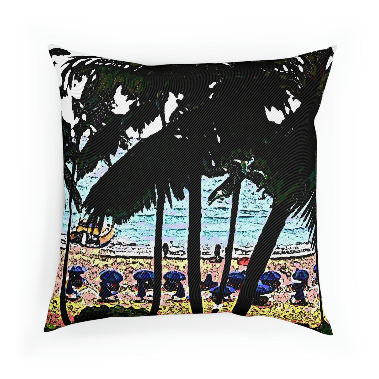 Cushion ... "A Beautiful Beach Amongst The Palms" ... The Outrigger Waikiki, Honolulu, Oahu ... Original Works ...
