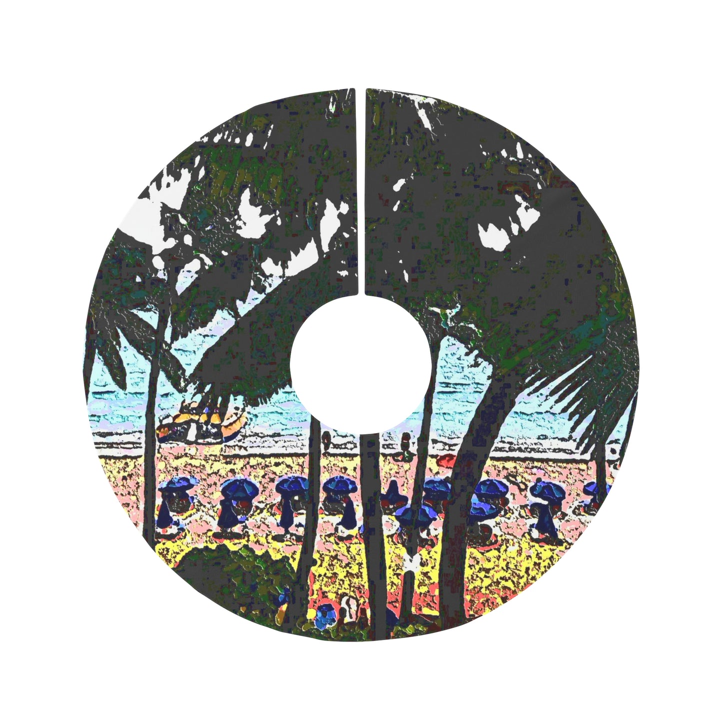 Round Tree Skirt ... "A Beautiful Beach Amongst The Palms" ... The Outrigger Waikiki, Honolulu, Oahu ... Original Works ...