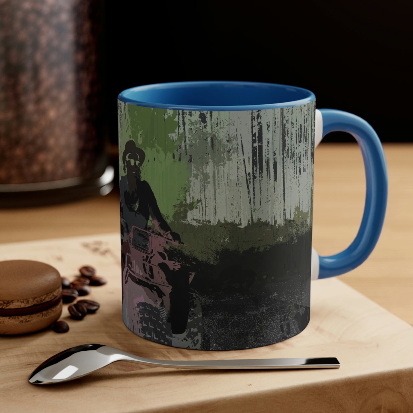 Accent Coffee Mug, 11oz ... 3-Wheeln' N' Groovin The Mountain Roads ... Central Idaho ... Original Works ...