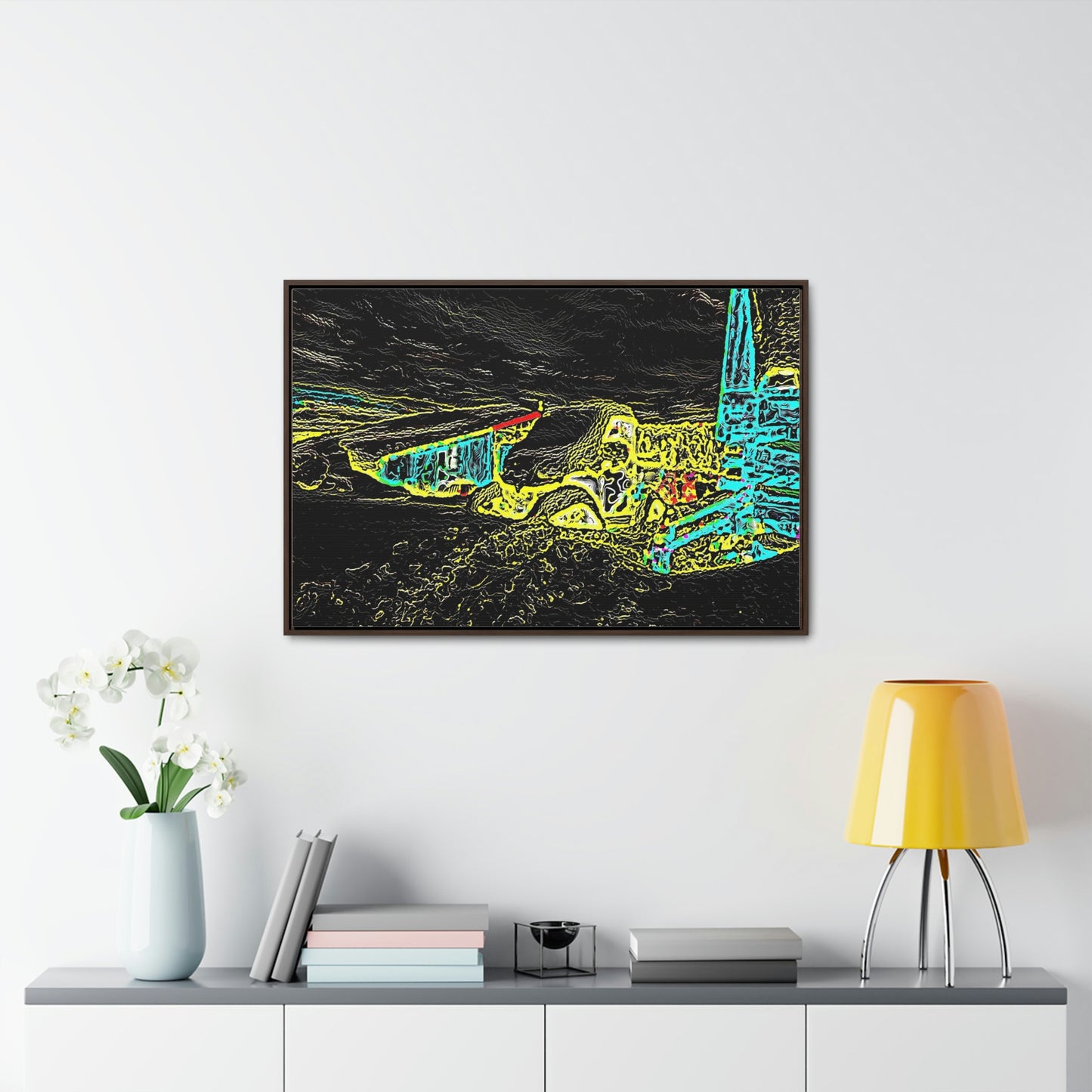 Gallery Canvas Wraps, Horizontal Frame ... "Snow Vehicle In Snow Storm At-Rest" ... Circa 12Mar23 ... Central Idaho ... 18-Hours Rendering Time: Original Works ...