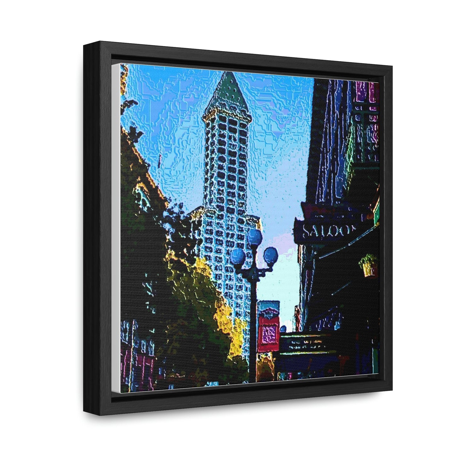 Gallery Canvas Wraps, Square Frame ...  Pioneer Square & Smith Tower ... 'That World Famous View' ... Colleague Supplied Photo ... Original Works ...