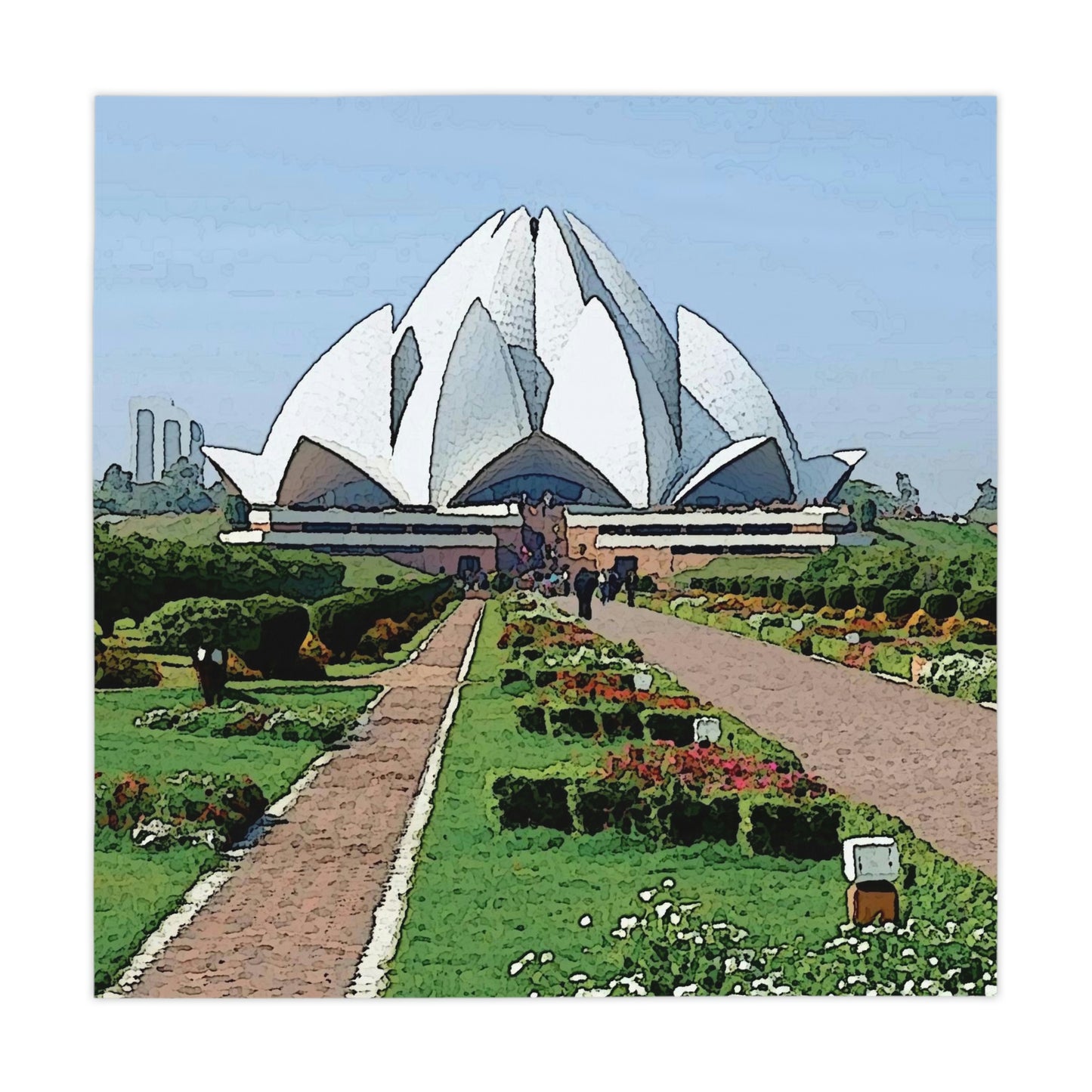 Tablecloth ... 'Bahai'i House-Of-Worship' ... "Lotus Temple: Delhi, India, 2008" ... Original Works ...