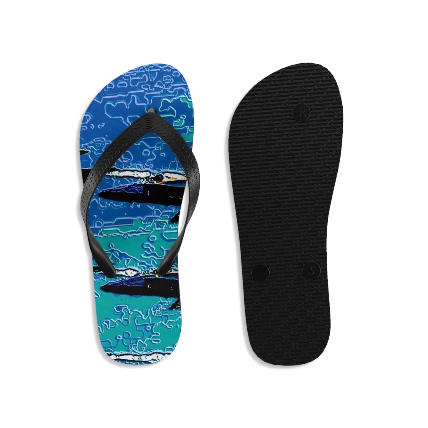 Unisex Flip-Flops ... Seattle Seafair ..."Blue Angels Run Over Lake Washington" ... Circa Mid 1980's ... Dr FJ Holt ... Original Works ...