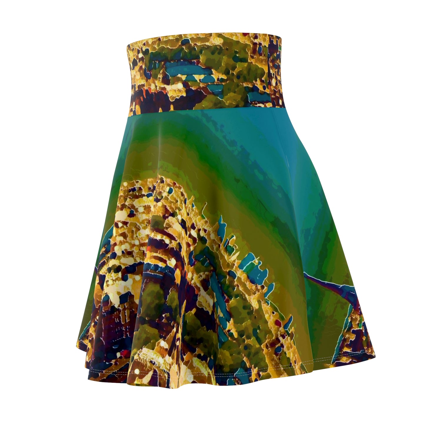 Women's Skater Skirt ... Au Paris ... "Along The River Seine" ... Barbara Joan Bonnell-Holt: 1972 ... Original Works ...