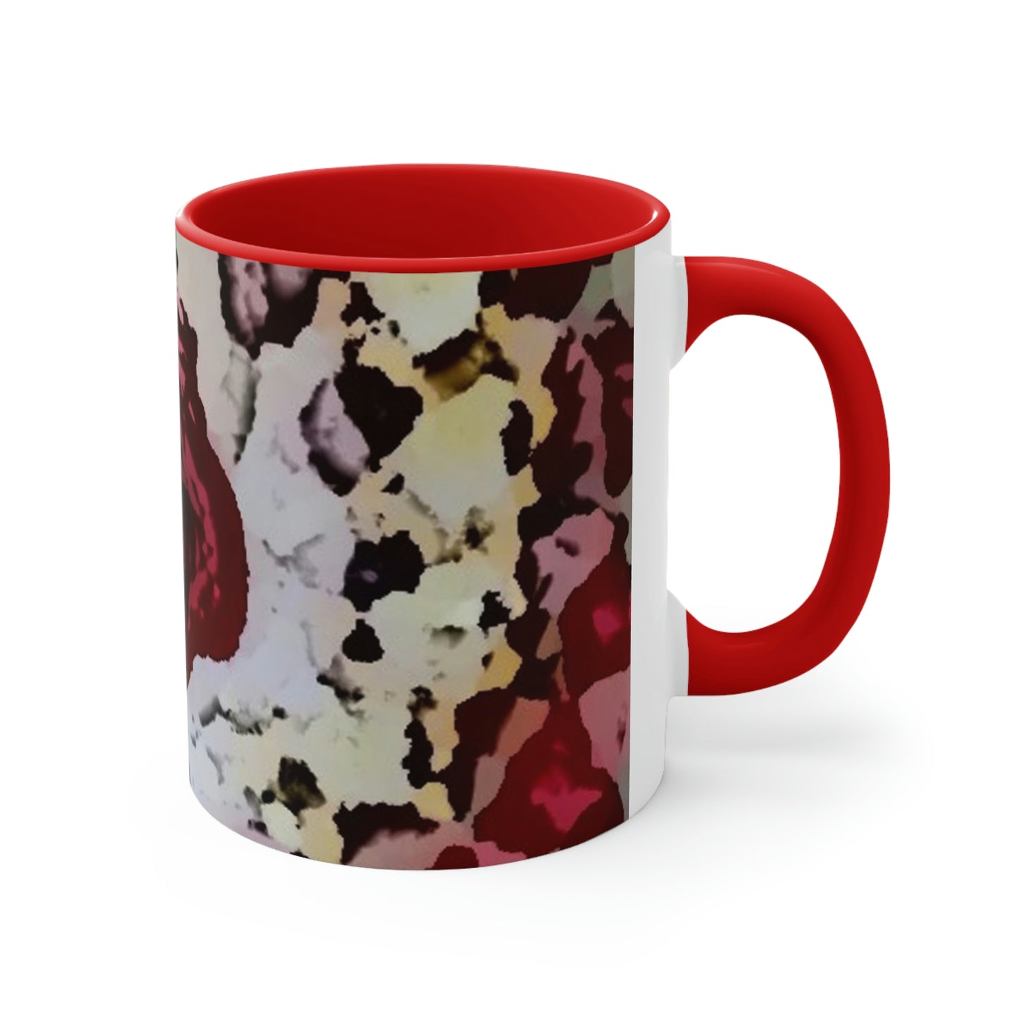 Accent Coffee Mug, 11oz ... "A Friendly Flower" ... Pointsettia 'Pointing' ... Original Works ... (Supplied Photograph) ...