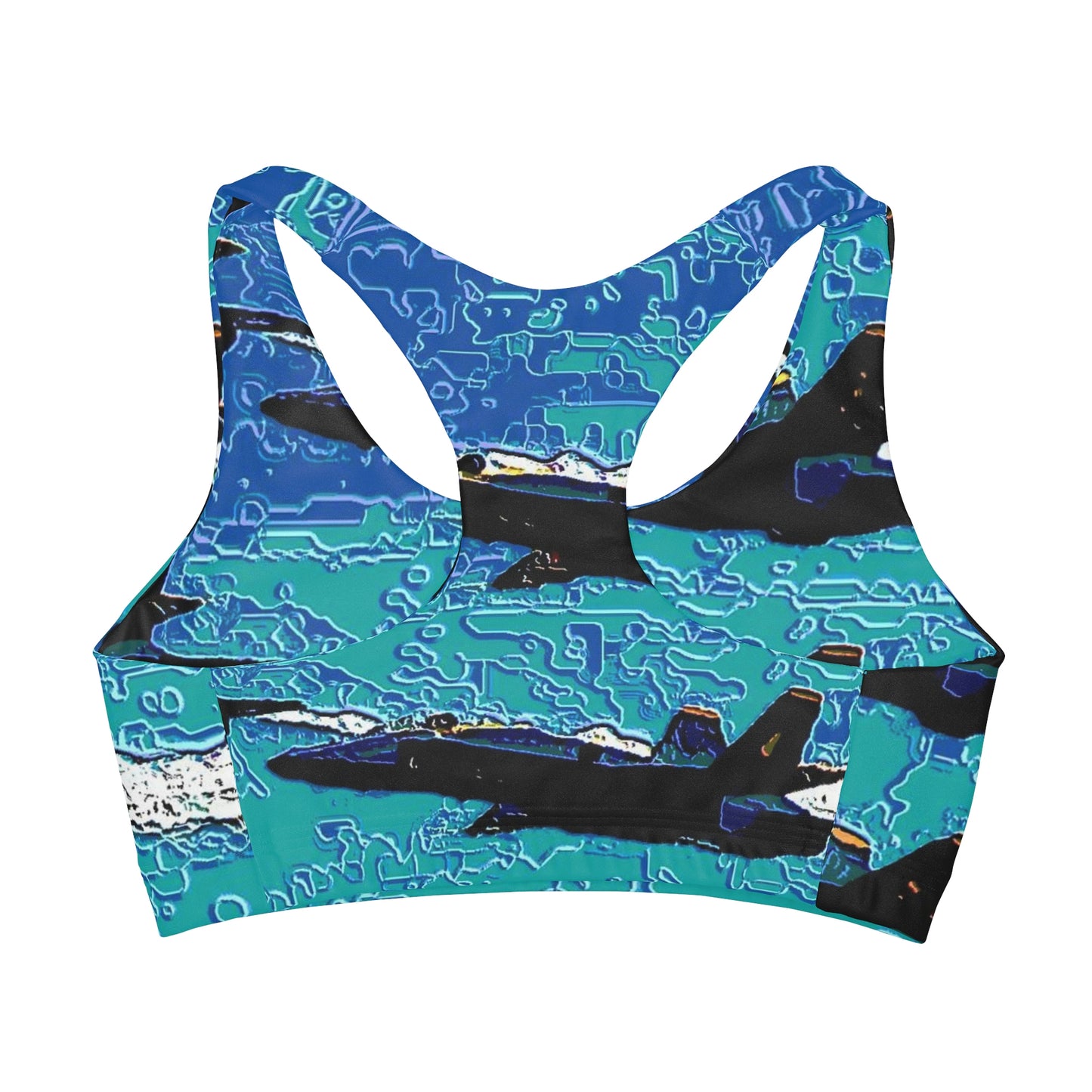 Girls' Double Lined Seamless Sports Bra ... Seattle Seafair ..."Blue Angels Run Over Lake Washington" ... Circa Mid 1980's ... Dr FJ Holt ... Original Works ...