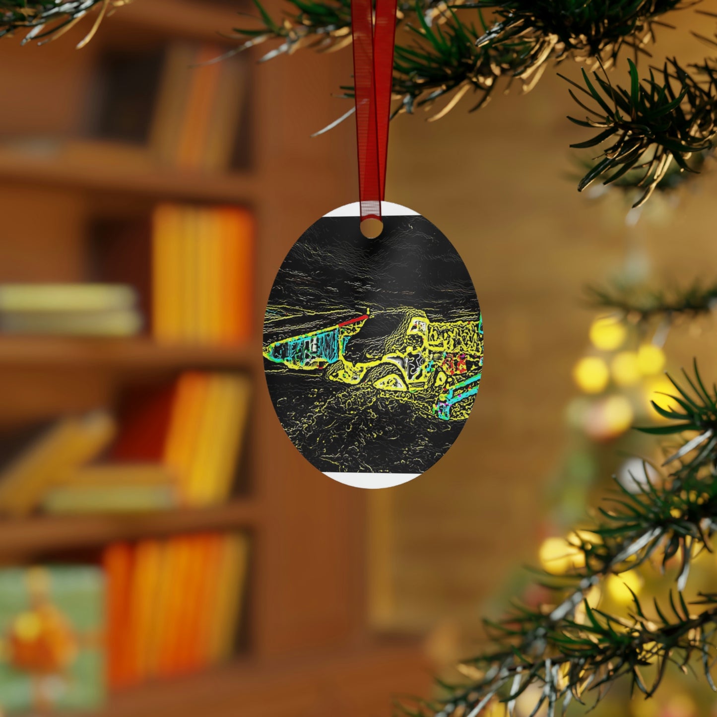 Metal Ornaments ... "Snow Vehicle In Snow Storm At-Rest" ... Circa 12Mar23 ... Central Idaho ... 18-Hours Rendering Time: Original Works ...