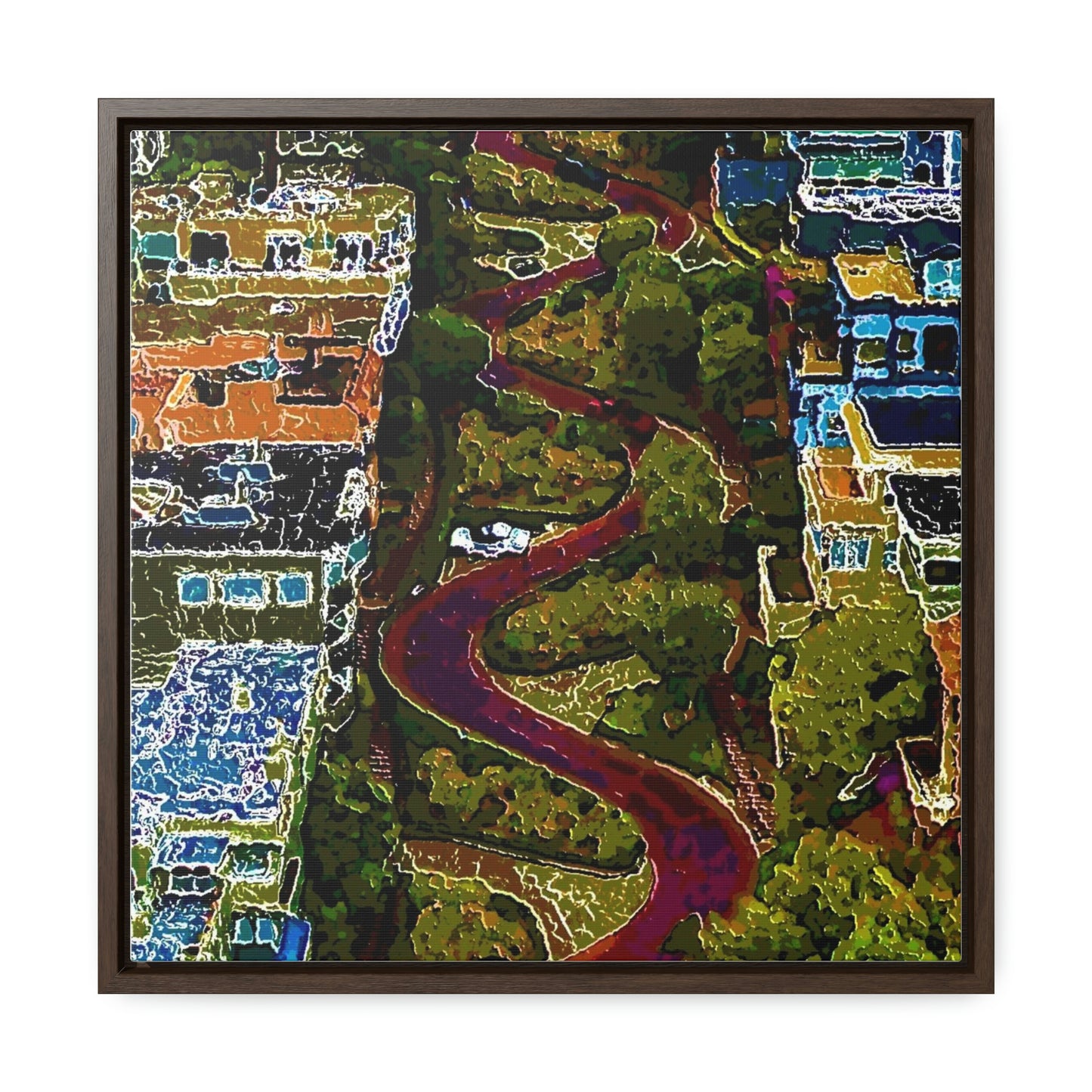 Gallery Canvas Wraps, Square Frame ... A Crazy Street ... 'Eight Winding Curve-Switchbacks' ... "Lombard Street, San Francisco, CA' ... Family Archives: 1970's ... Original Works ...