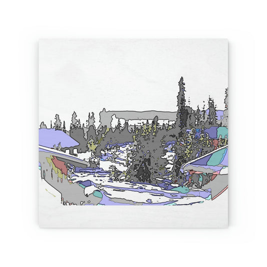 Wood Canvas ...  Snow ... Impressionalism ... Mountain-Snowscape "Happy New Years 2023!" ...