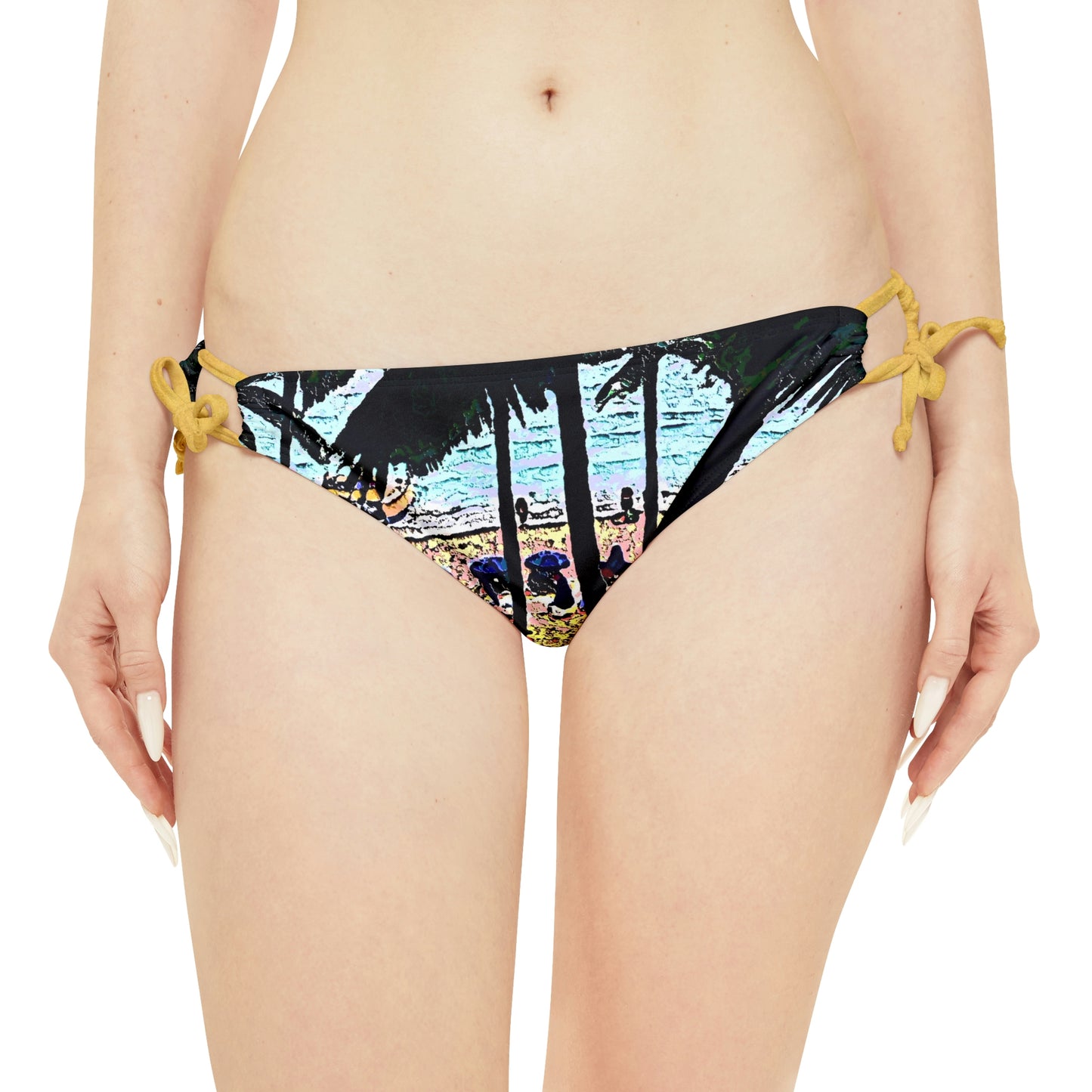 Strappy Bikini Set ...  "A Beautiful Beach Amongst The Palms" ... The Outrigger Waikiki, Honolulu, Oahu ... Original Works ...
