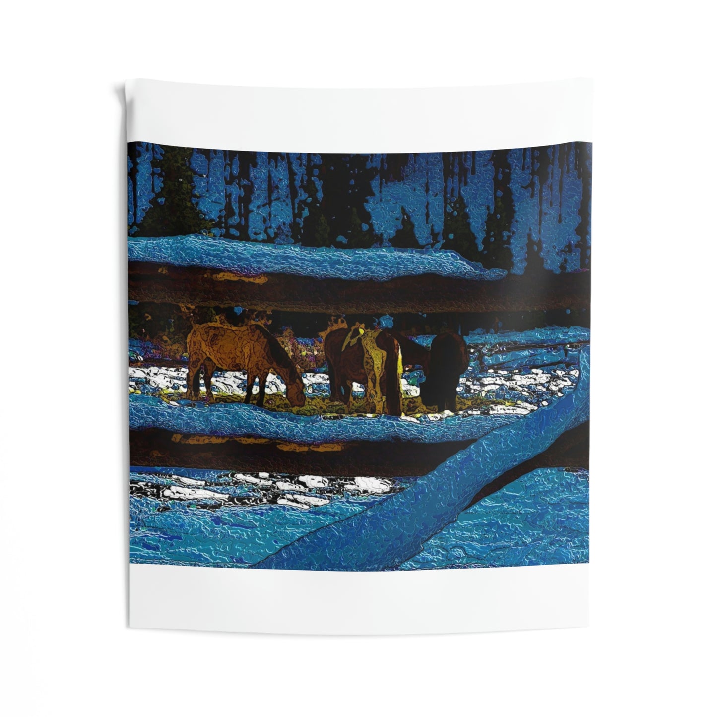 Indoor Wall Tapestries ...  A Horse ... A Saddle ...  Foraging Through The Snow ...  An_Asses 'Cry' ... Central Idaho, November 2022 ...  Original Works ..