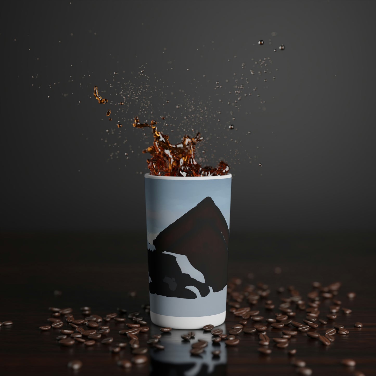 Conical Coffee Mugs (3oz, 8oz, 12oz) ... After An Intense Snow Storm ... 'Digging Out' ... A Vehicle & Cabin "In The Mountains" ... March 2023 ... Original Works ...