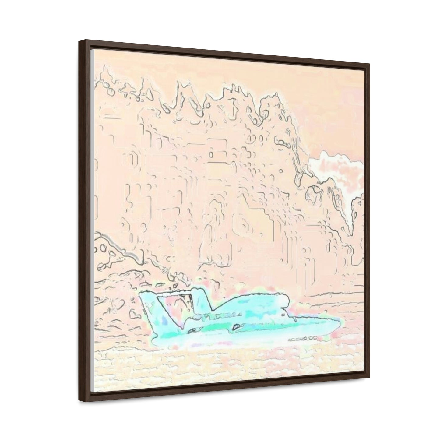 Gallery Canvas Wraps, Square Frame ...  Seattle Columbia Cup On Lake Washington ... "Dave Wilcox Heads For The Win" ... Associate Gift-Photo ... Original Works ...
