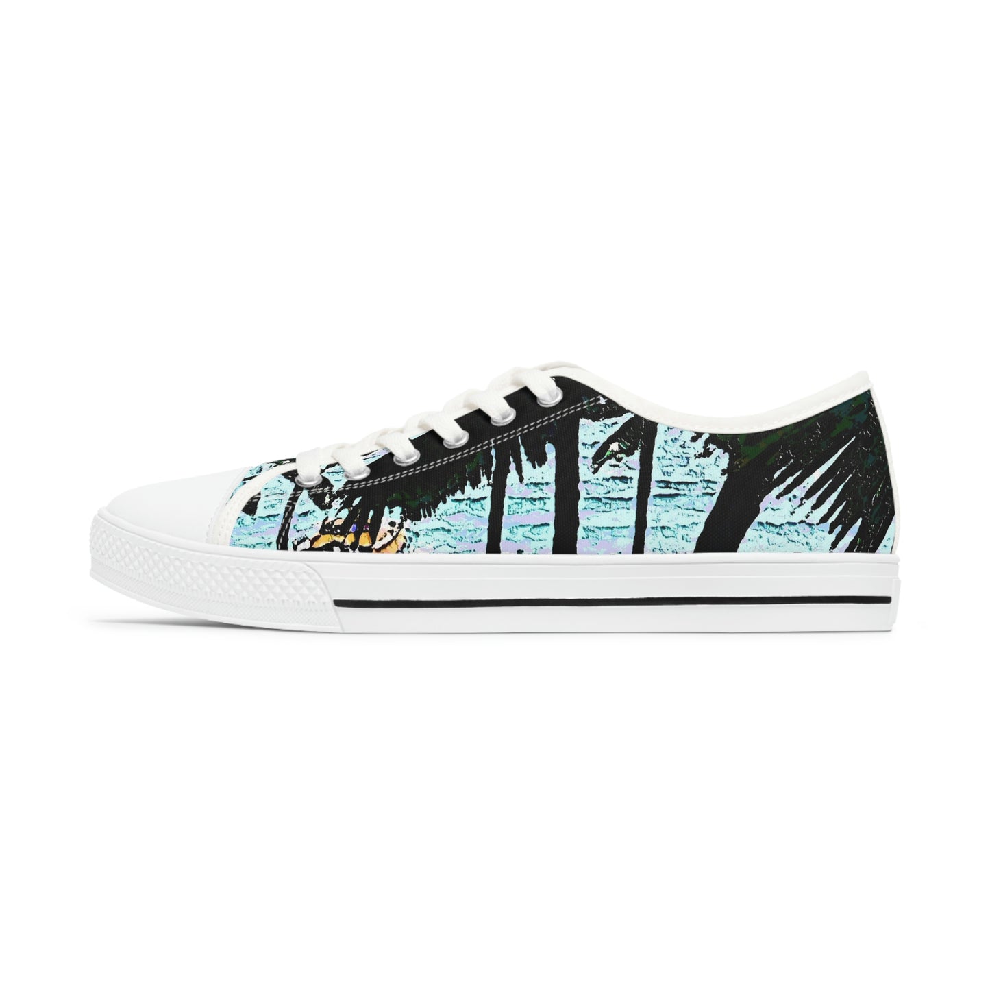 Women's Low Top Sneakers ... "A Beautiful Beach Amongst The Palms" ... The Outrigger Waikiki, Honolulu, Oahu ... Original Works ...