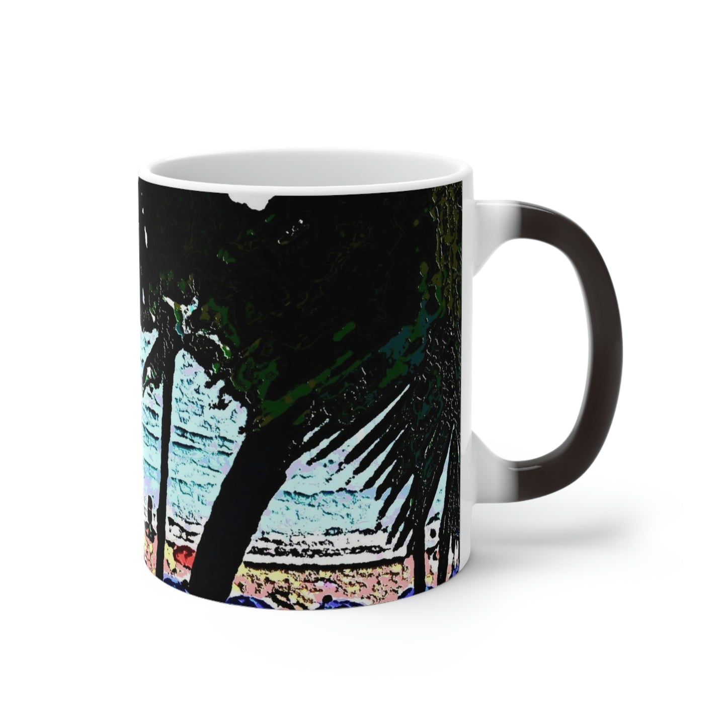 Color Changing Mug ... "A Beautiful Beach Amongst The Palms" ... The Outrigger Waikiki, Honolulu, Oahu ... Original Works ...